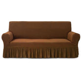 Frill Style Micro Mesh Sofa Cover (Copper Color)